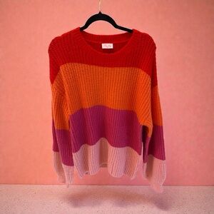 New Pink Lily striped knit pullover sweater !!